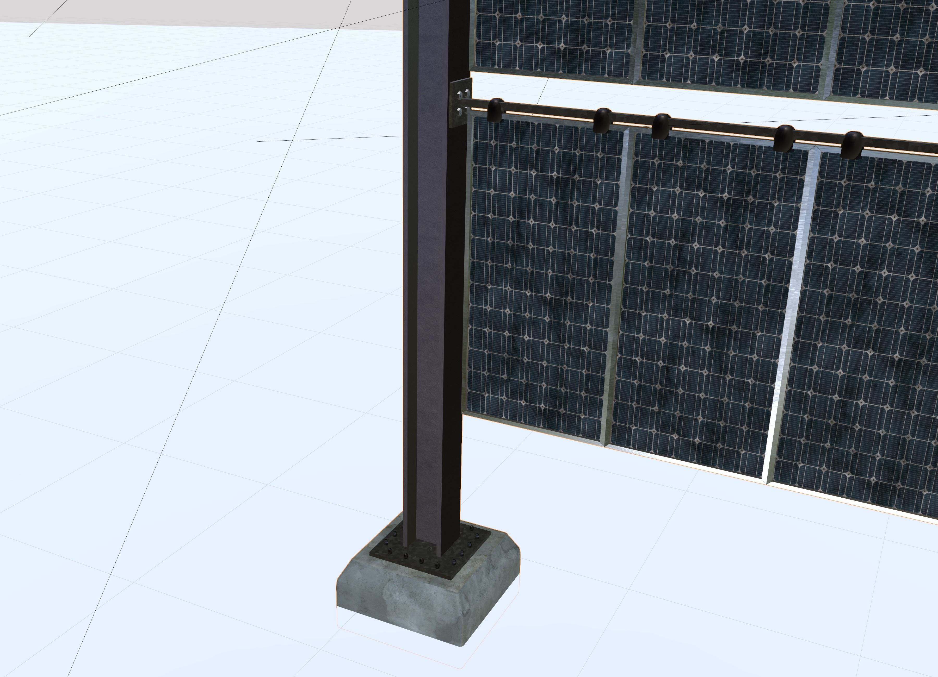 Solar wall version 2 Low-poly 3D model_12