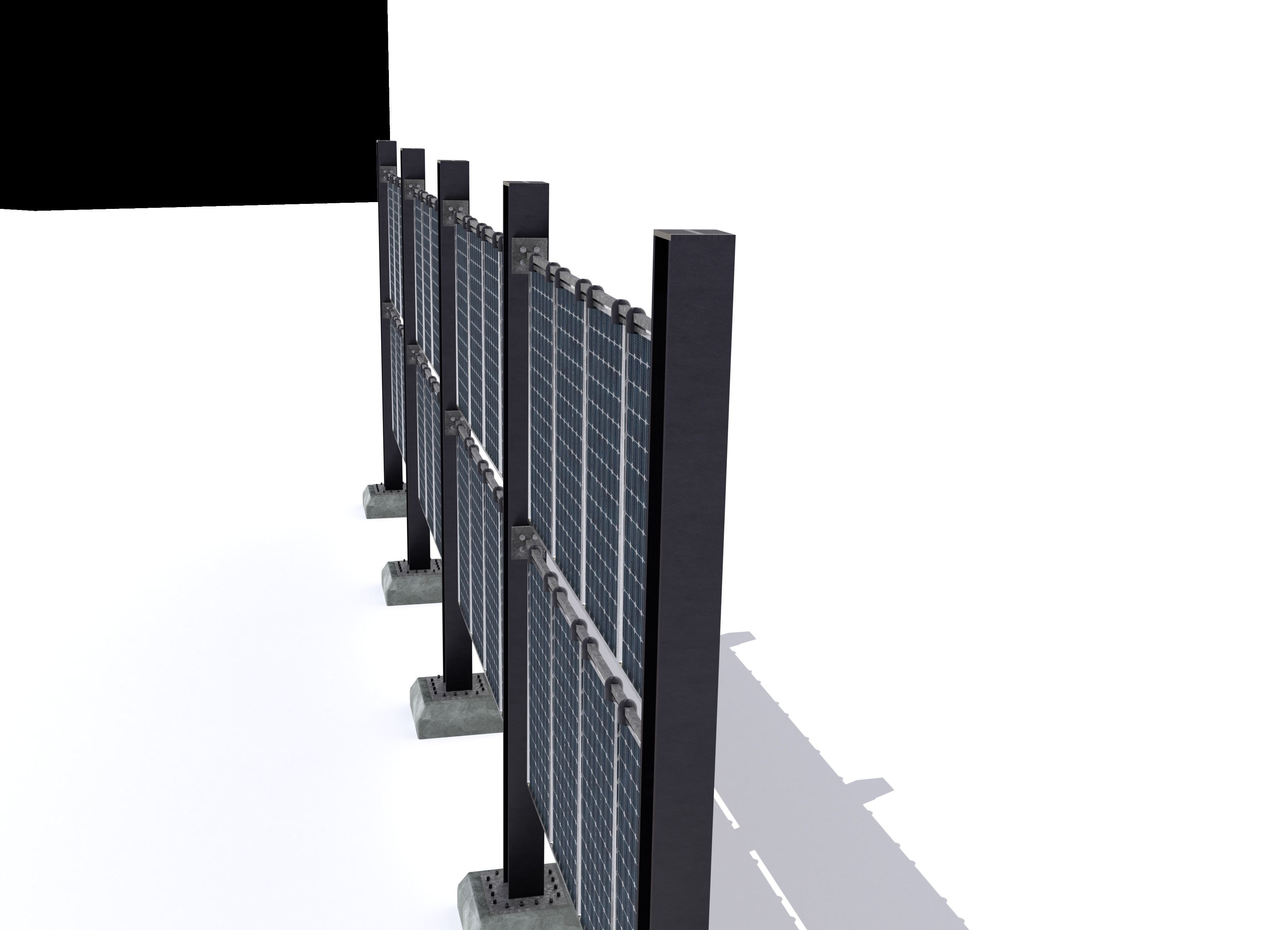 Solar wall version 2 Low-poly 3D model_17