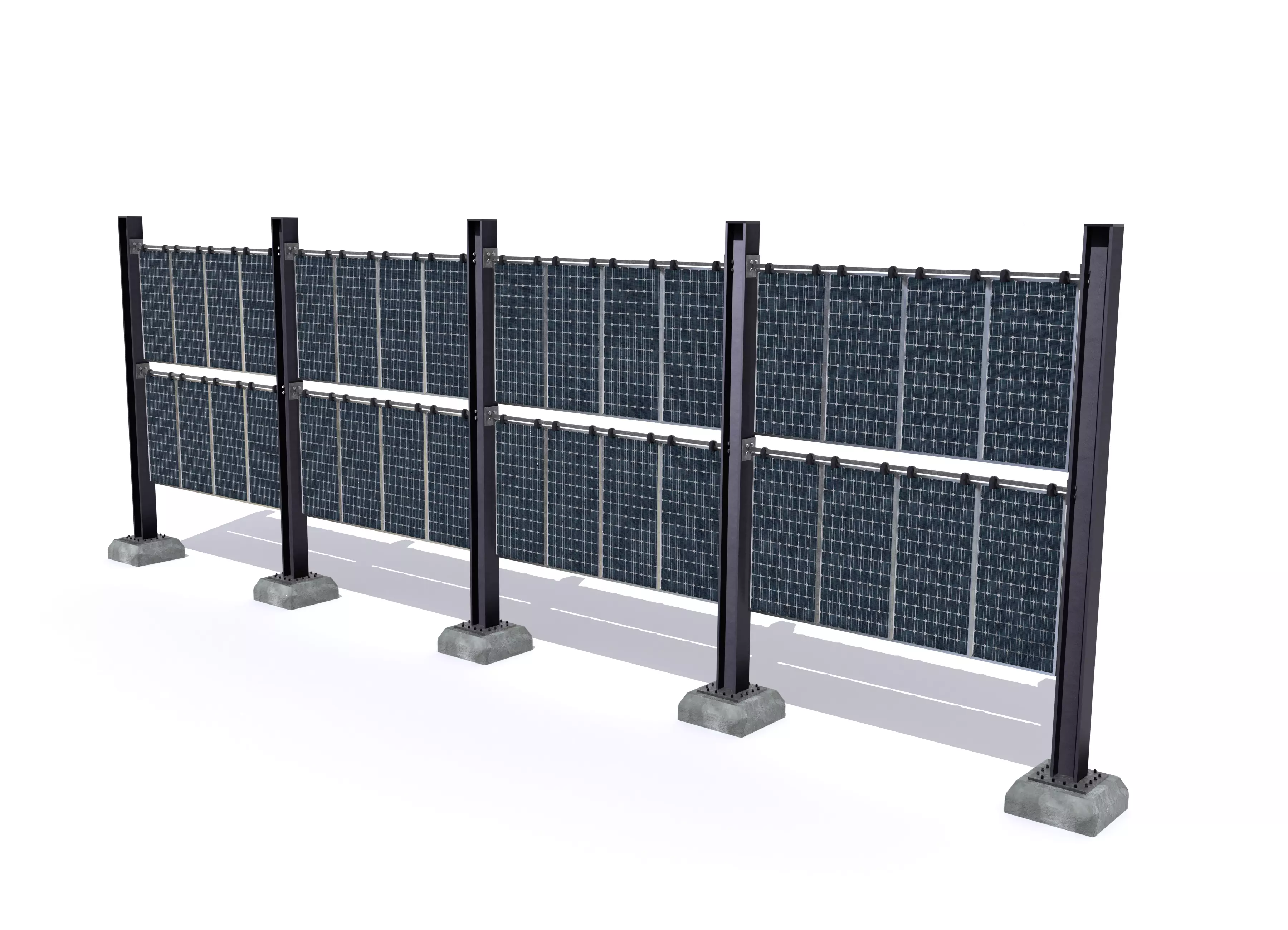 Solar wall version 2 Low-poly 3D model_0