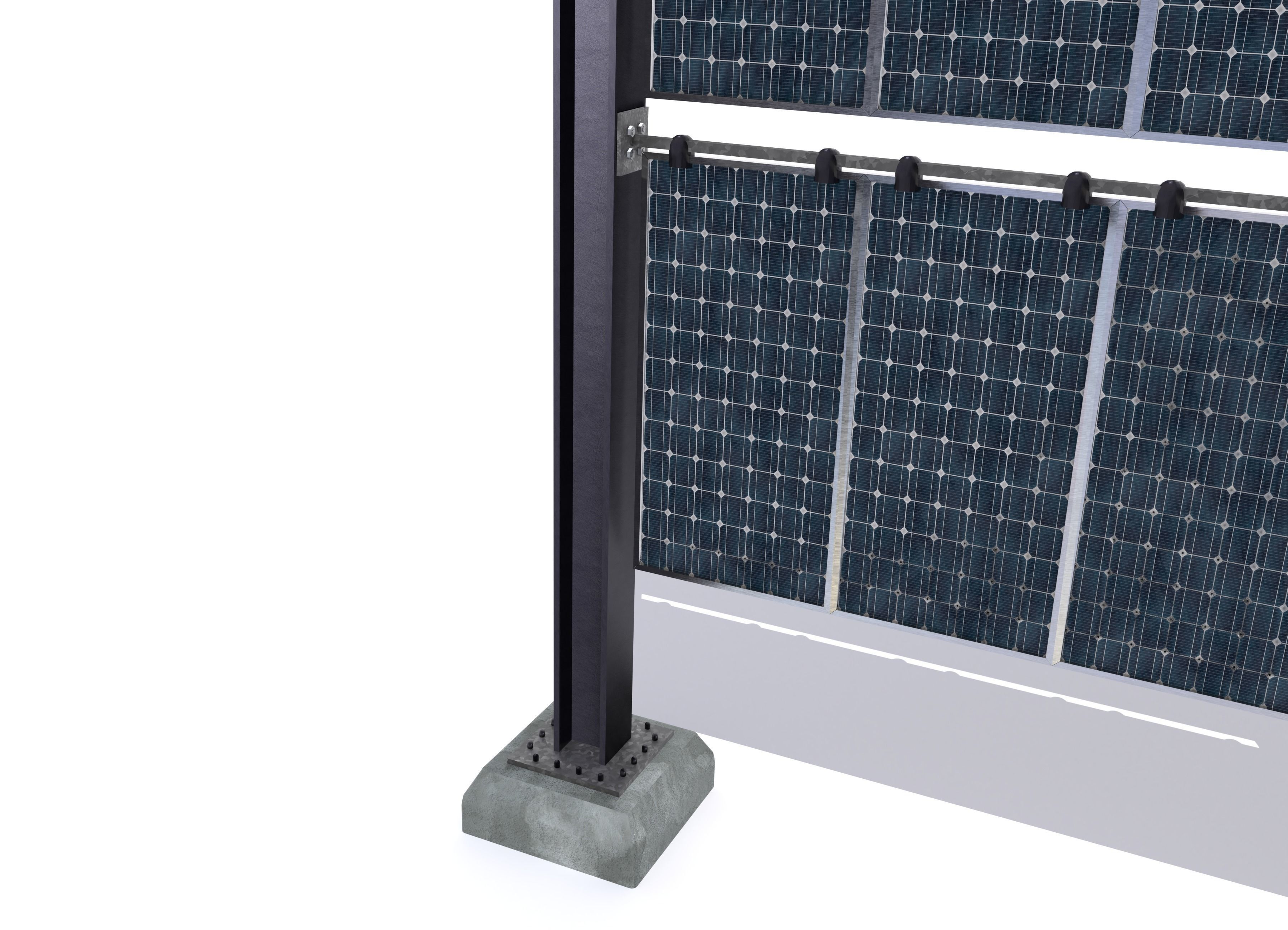 Solar wall version 2 Low-poly 3D model_11