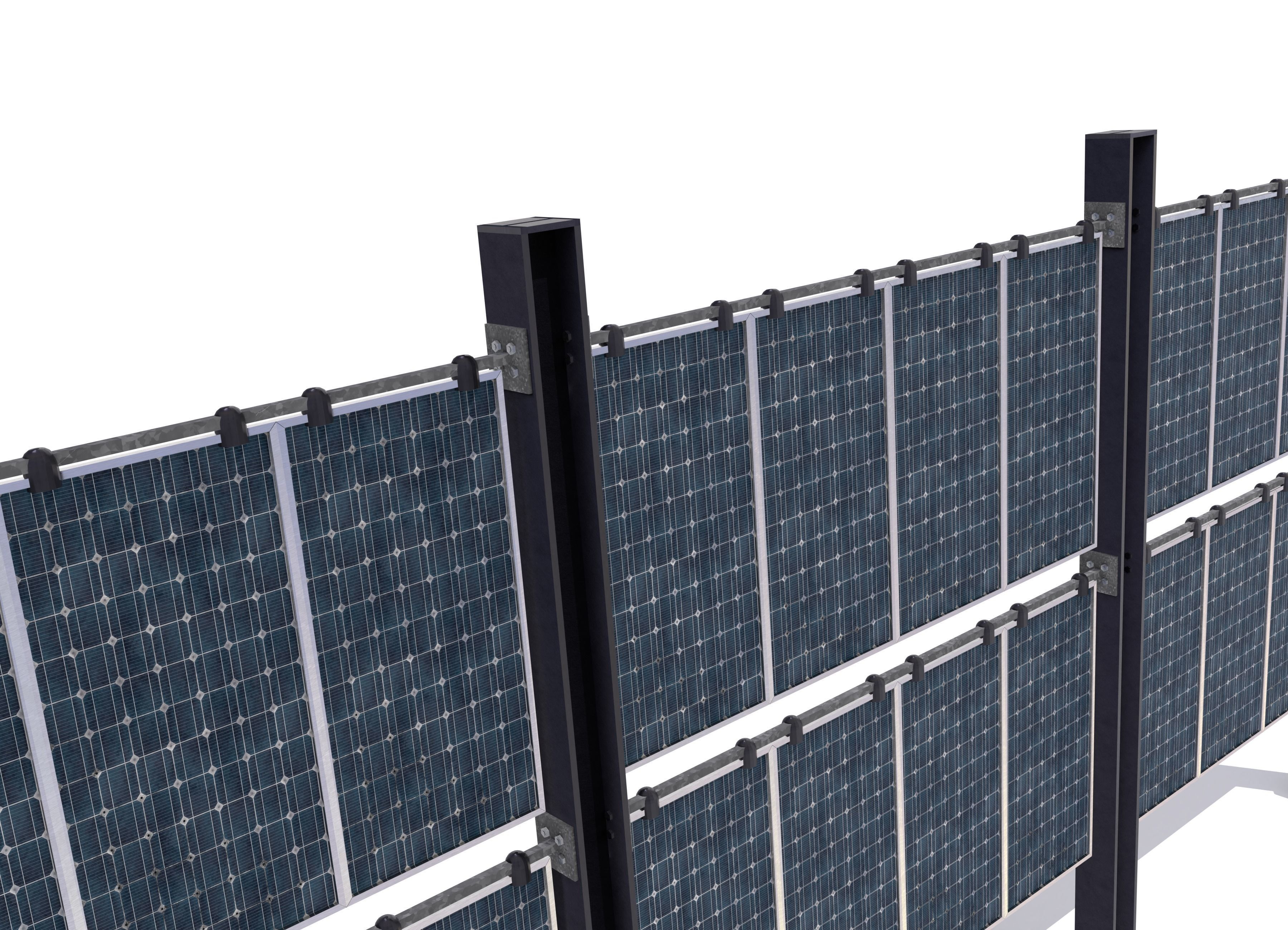 Solar wall version 2 Low-poly 3D model_10