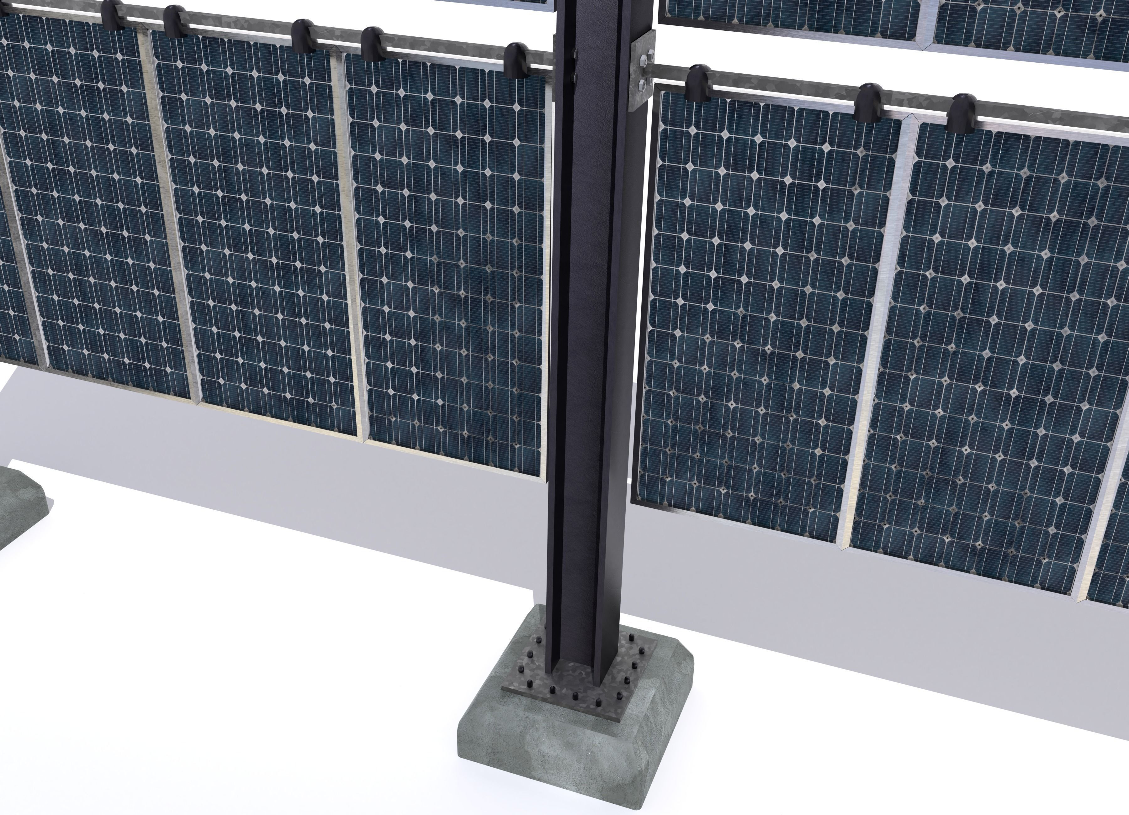 Solar wall version 2 Low-poly 3D model_15
