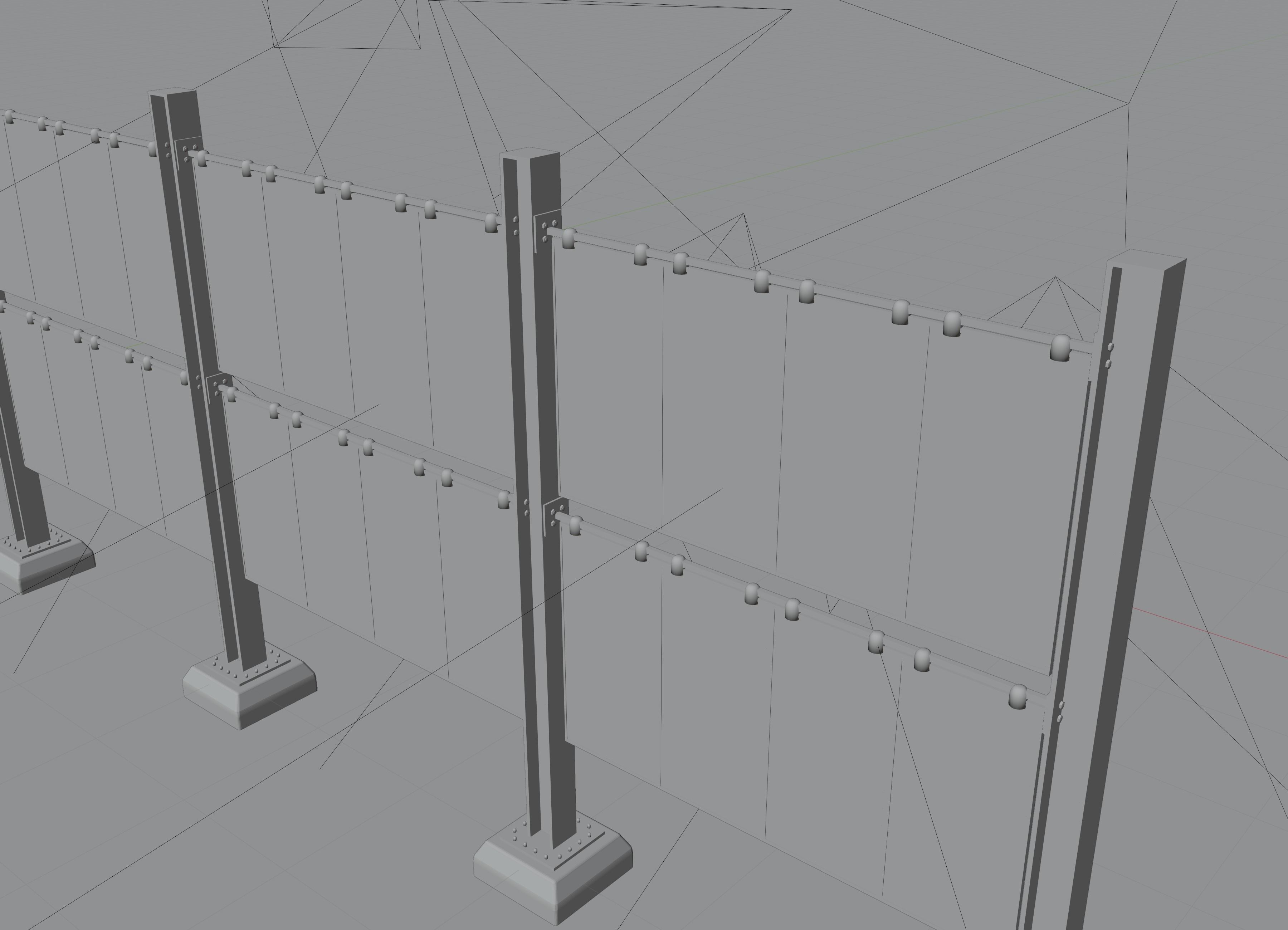 Solar wall version 2 Low-poly 3D model_7