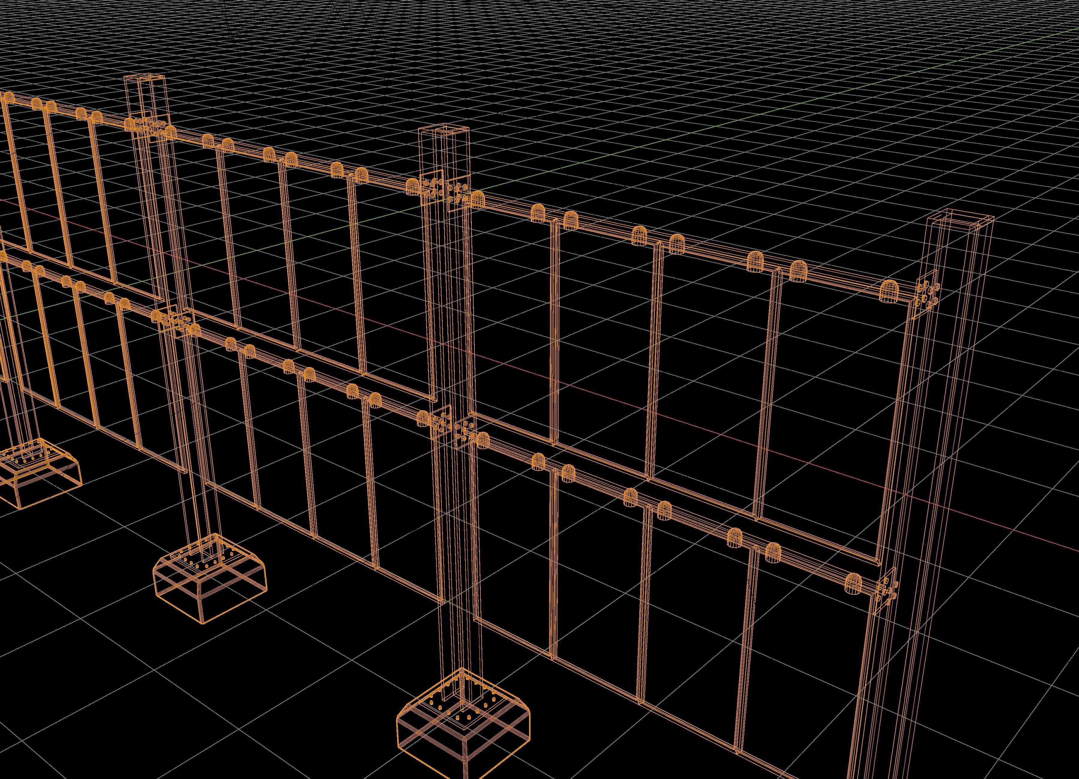 Solar wall version 2 Low-poly 3D model_8