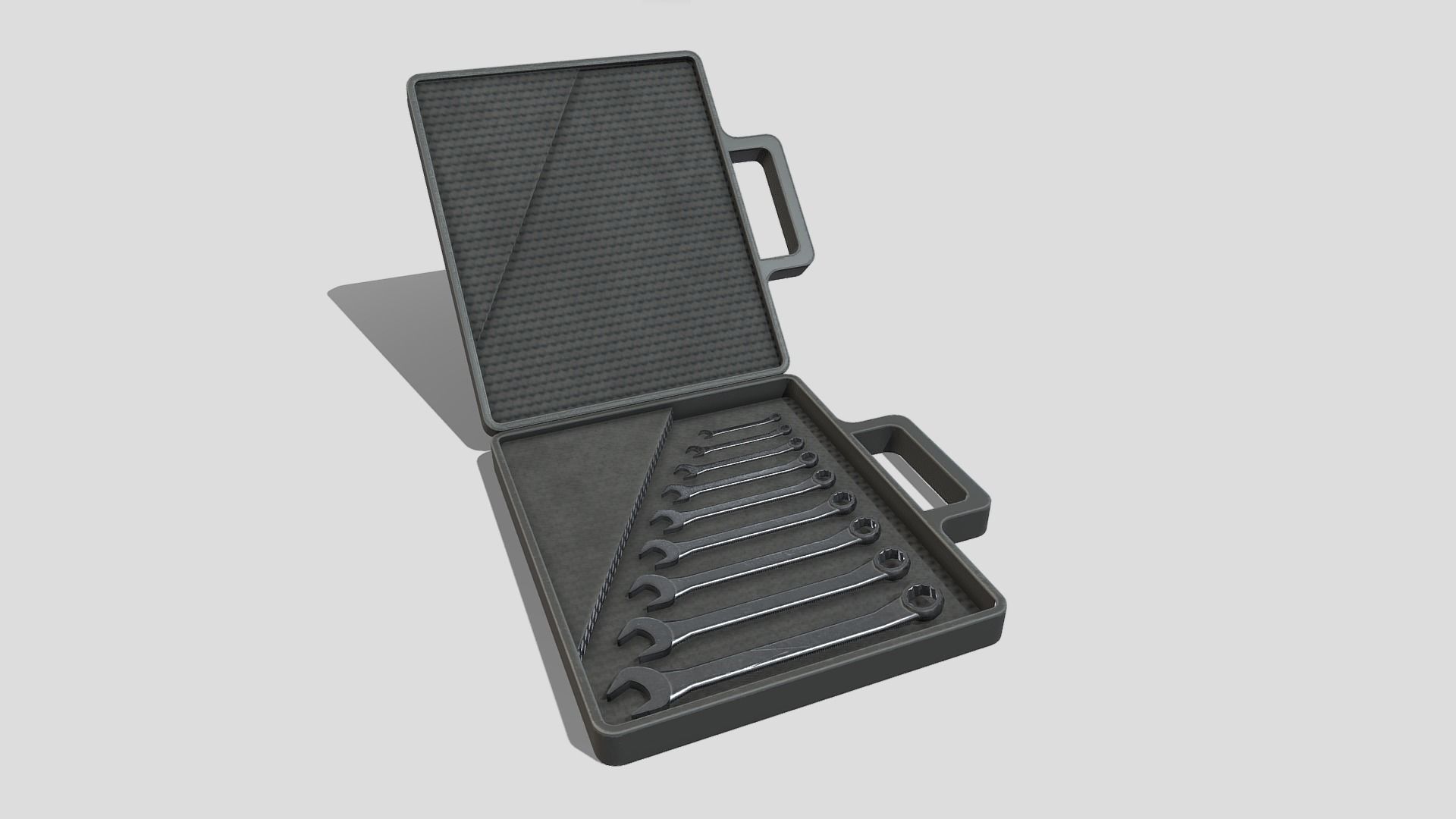 Wrench Set in case Low-poly 3D model_1