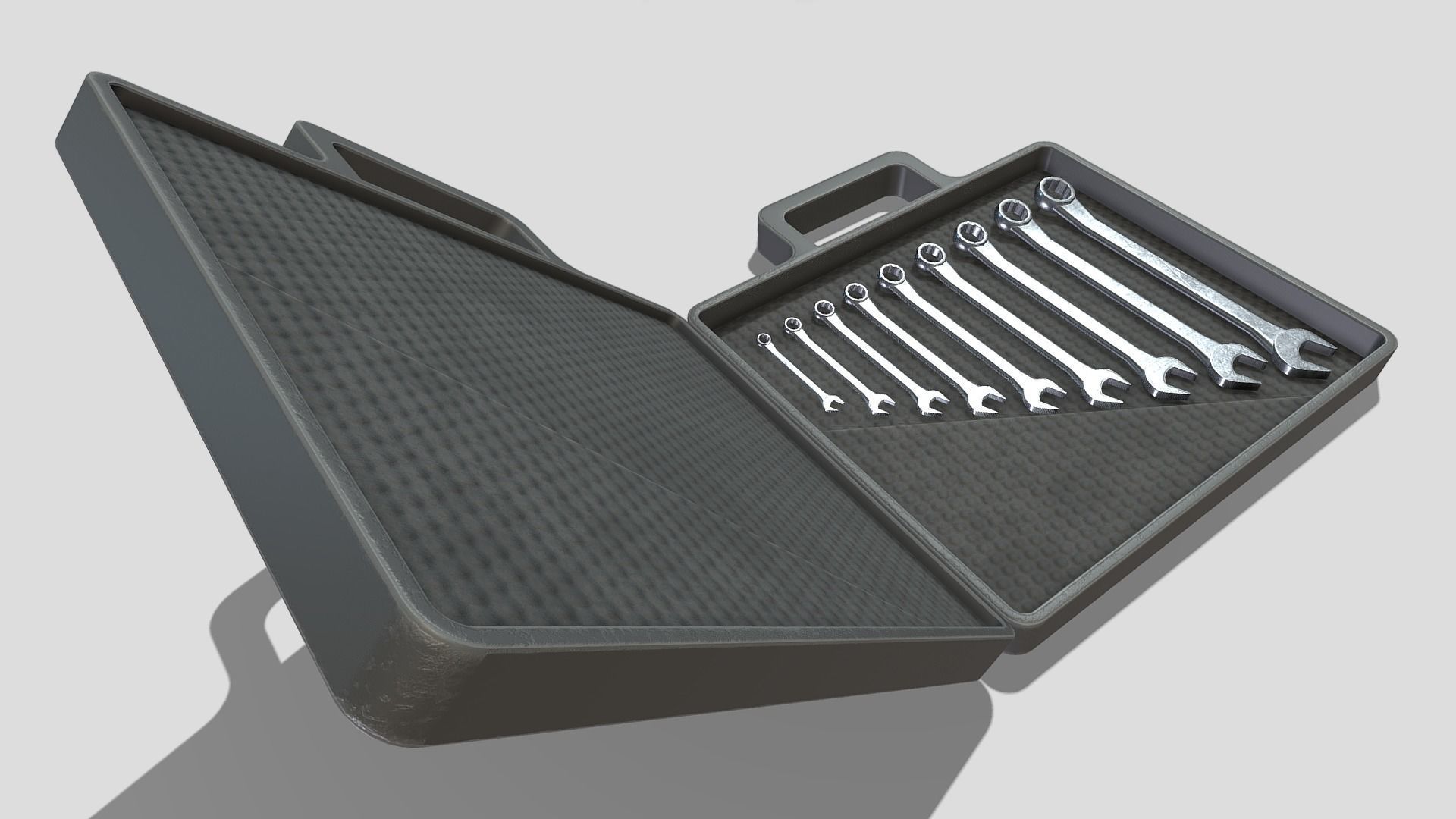 Wrench Set in case Low-poly 3D model_3
