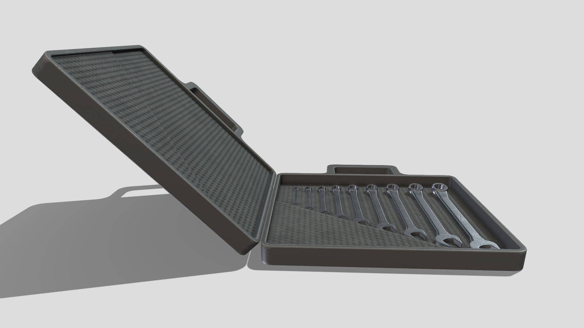 Wrench Set in case Low-poly 3D model_2