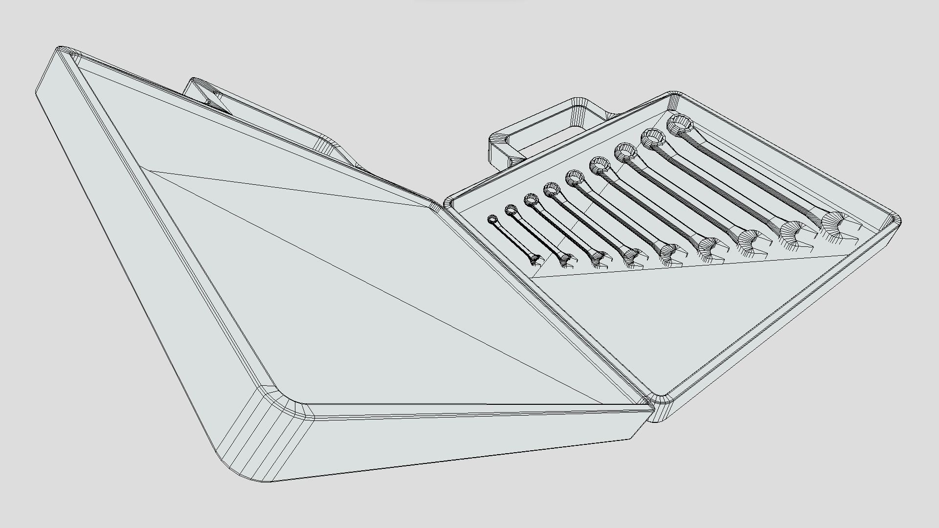 Wrench Set in case Low-poly 3D model_4