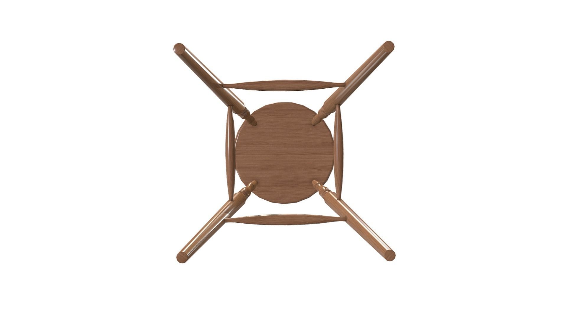 Windsor Stool Low-poly 3D model_12