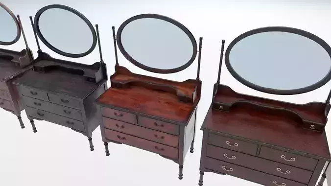 Vanity Chest Low-poly 3D model