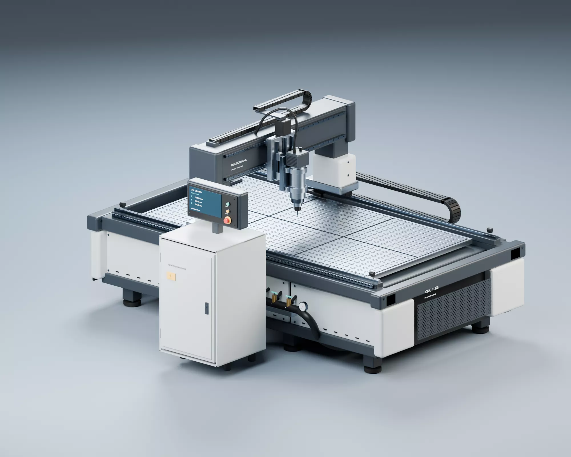 Industrial CNC Router 4x8 PBR Low-poly 3D model