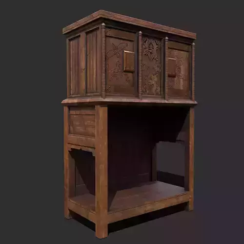 Medieval Elegant Designed Dresser Low-poly 3D model