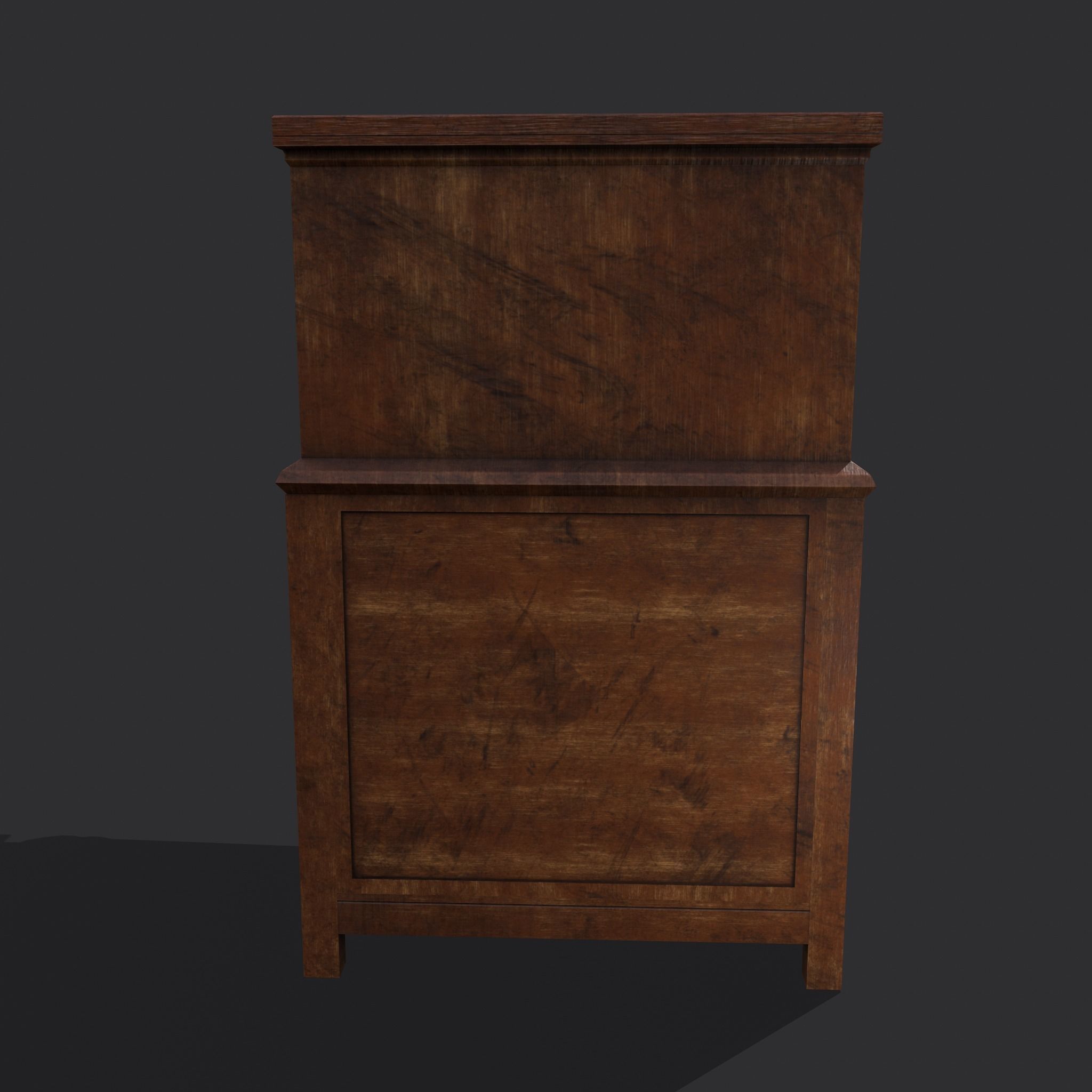 Medieval Elegant Designed Dresser Low-poly 3D model_9