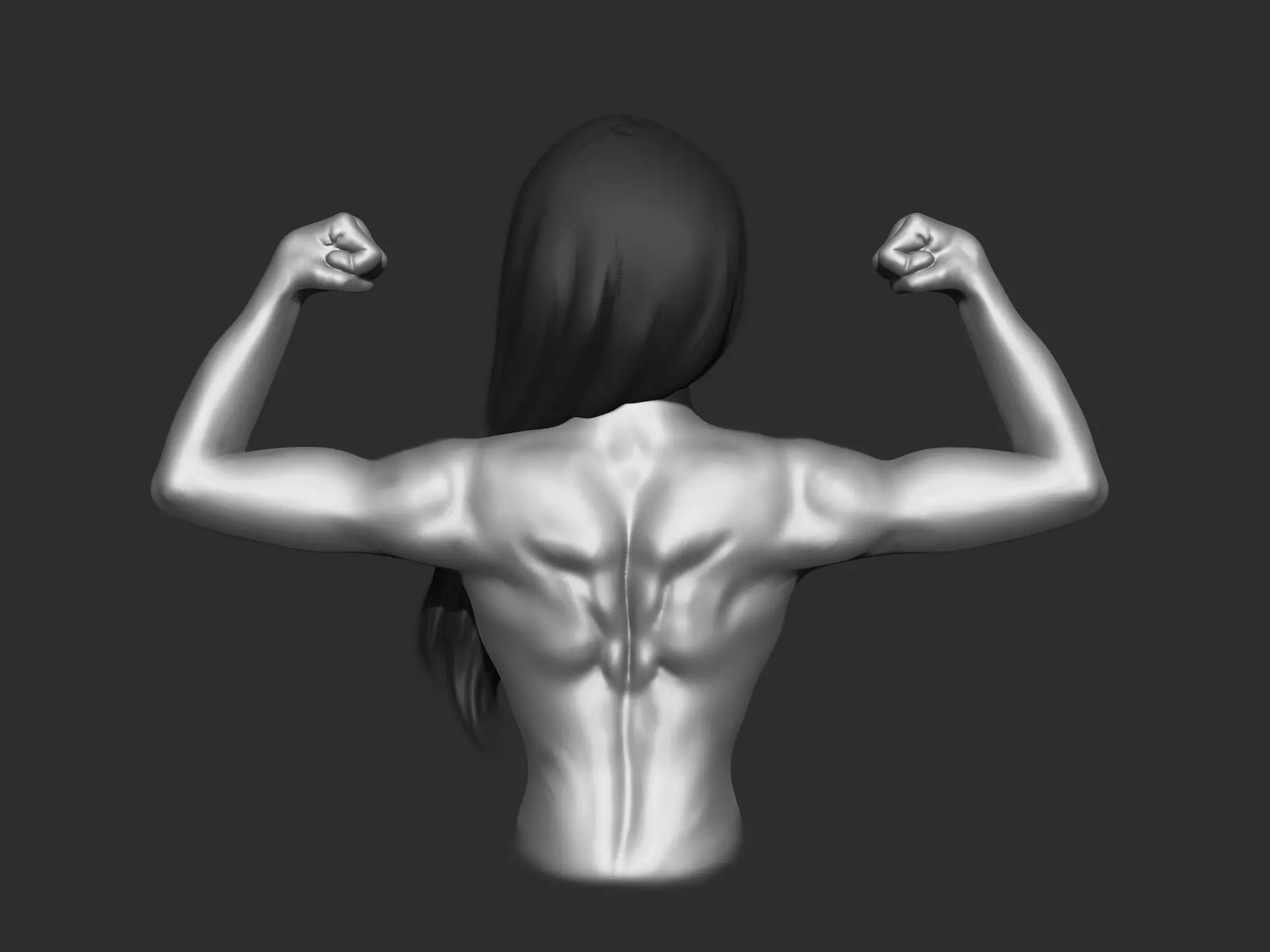 Bodybuilding back pendant 3D print model_0