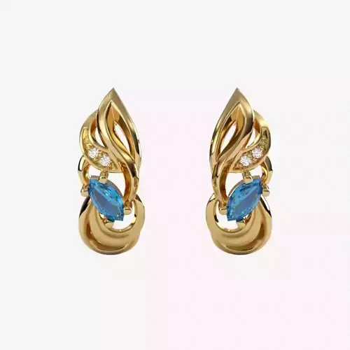 Women earrings with gems CAD 3dm stl