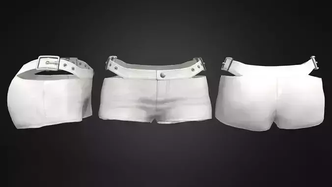 Low Rise Shorts With Cut Out Buckles Low-poly 3D model
