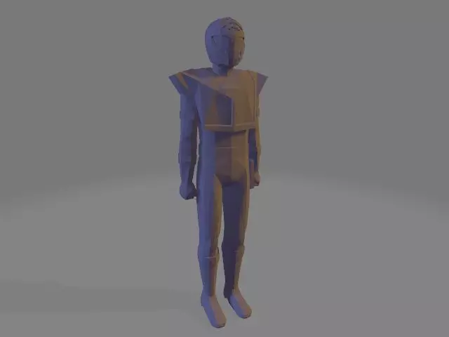 Power Ranger white Low Poly 3D print model_0