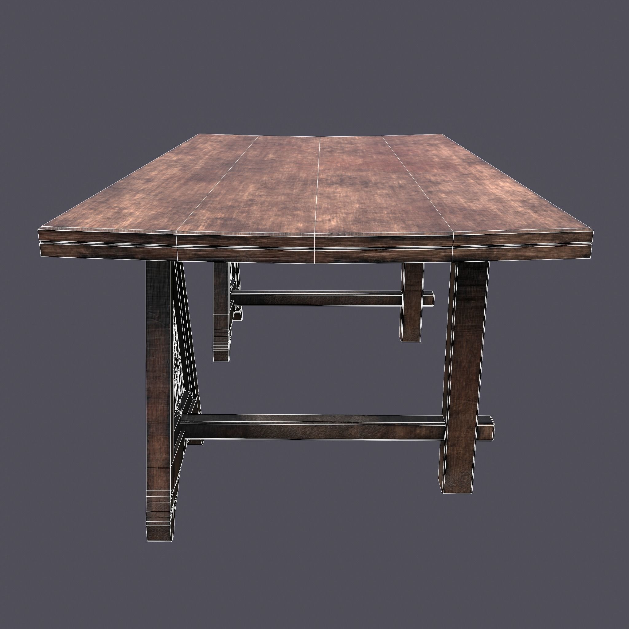 Medieval Elegant Fan Legged Table  Low-poly 3D model_30