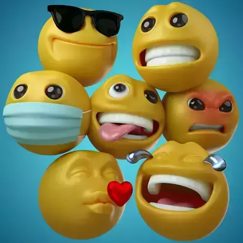 7 emojis emoji face 3D model
