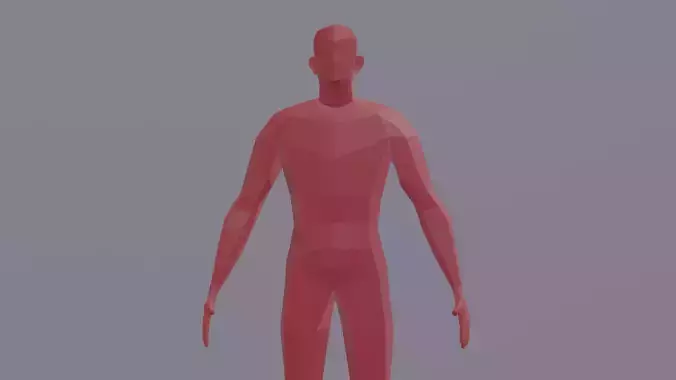 Low poly human base mesh 3D model