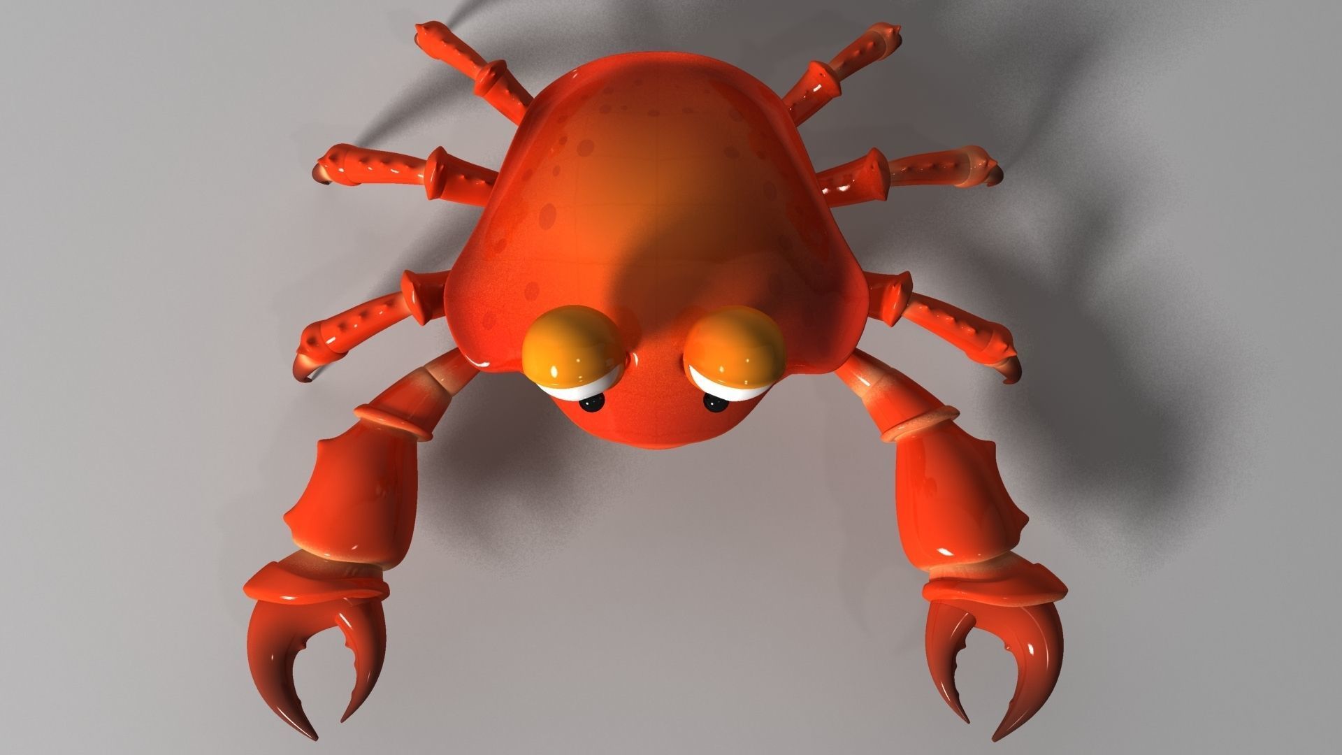 Cartoon Crab RIGGED and ANIMATED Low-poly 3D model_6