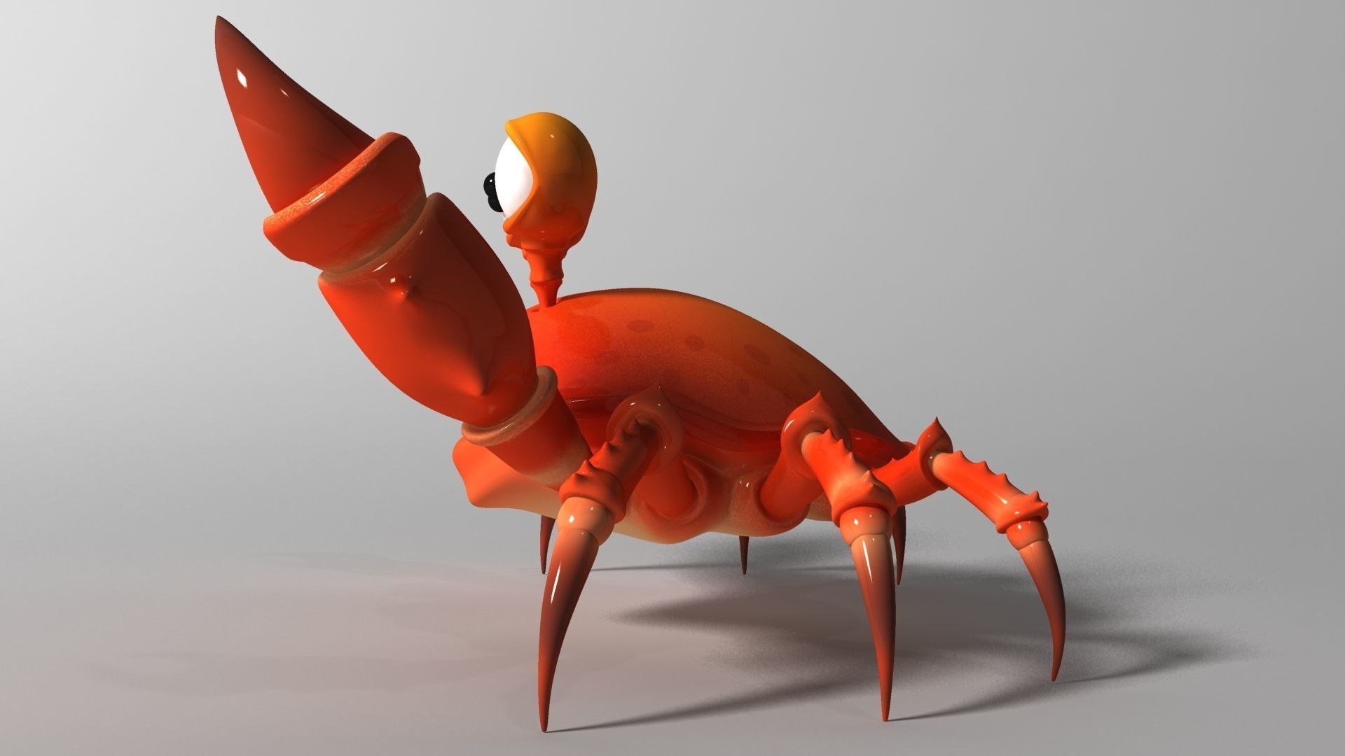 Cartoon Crab RIGGED and ANIMATED Low-poly 3D model_4