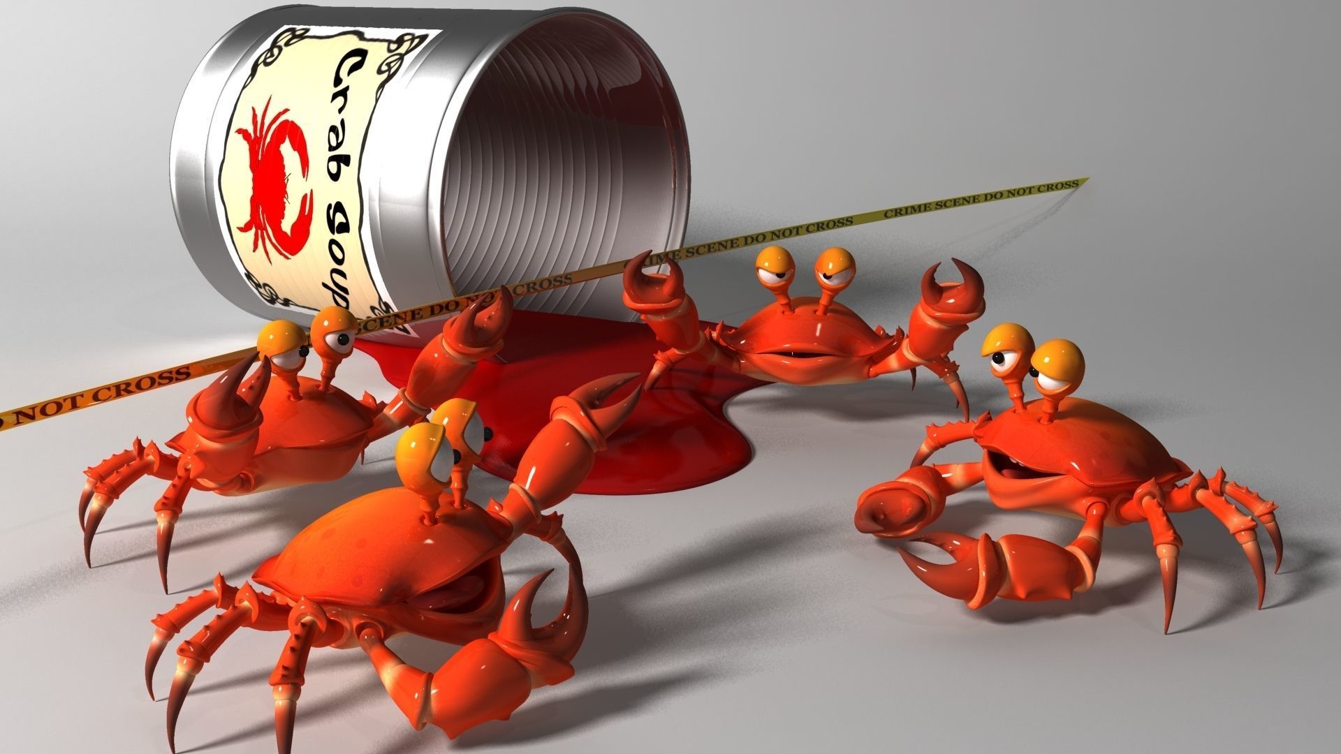Cartoon Crab RIGGED and ANIMATED Low-poly 3D model_8