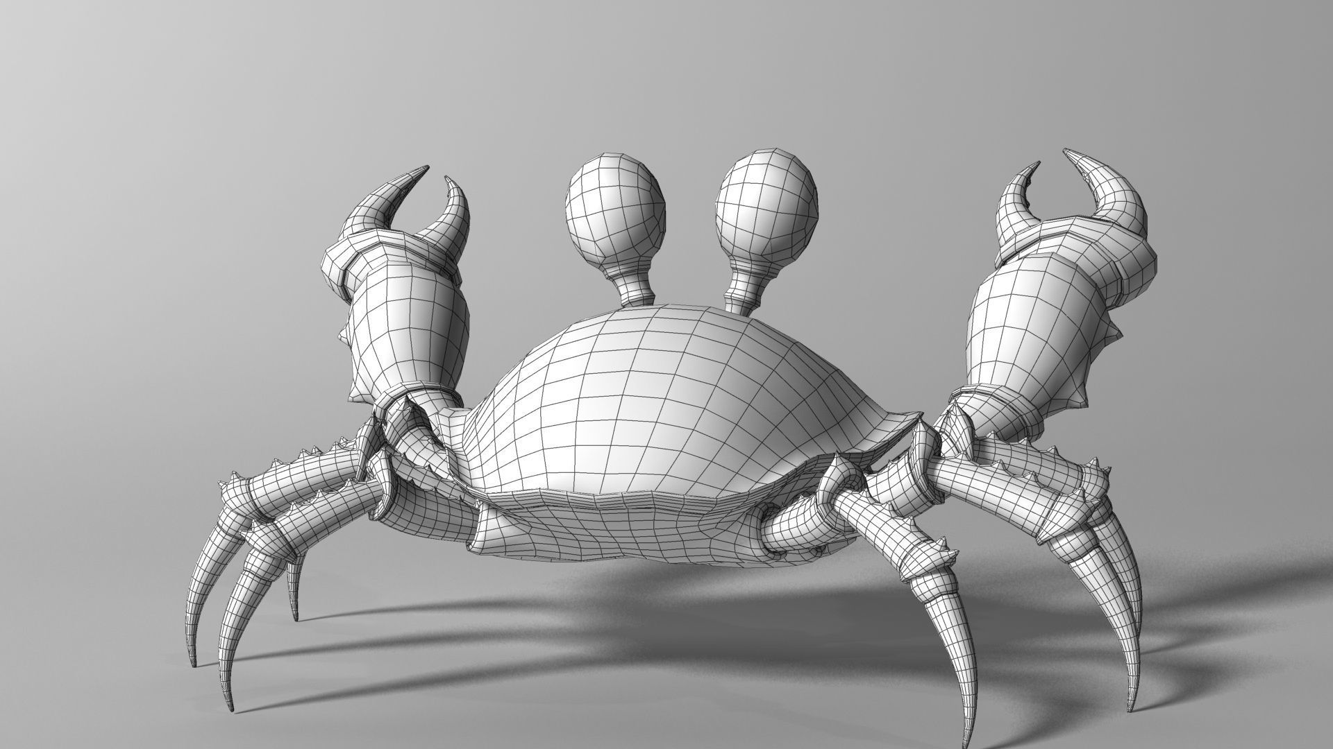 Cartoon Crab RIGGED and ANIMATED Low-poly 3D model_13