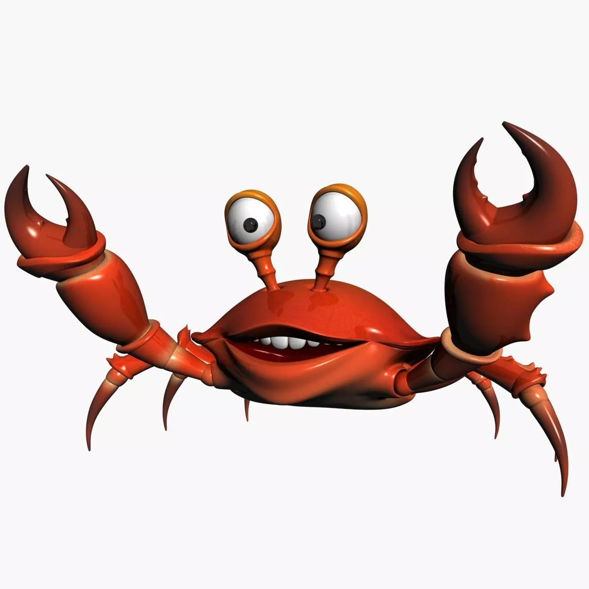 Cartoon Crab RIGGED and ANIMATED Low-poly 3D model_0