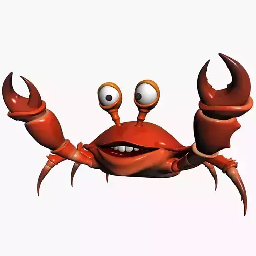 Cartoon Crab RIGGED and ANIMATED Low-poly 3D model