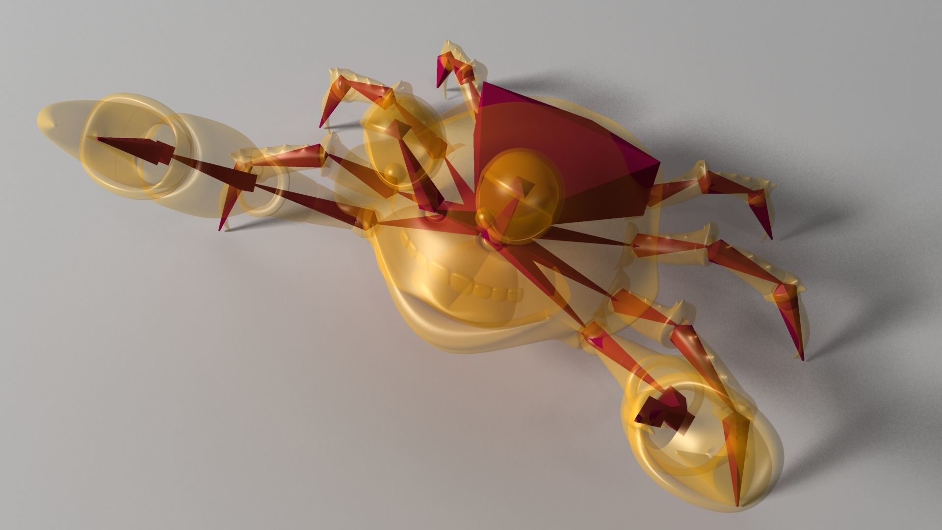 Cartoon Crab RIGGED and ANIMATED Low-poly 3D model_14