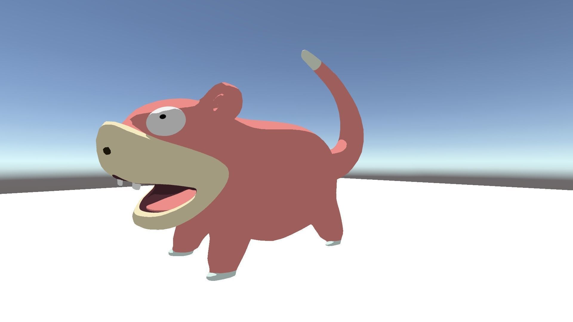 Slowpoke 3D Model hippopotamus 3D model_4