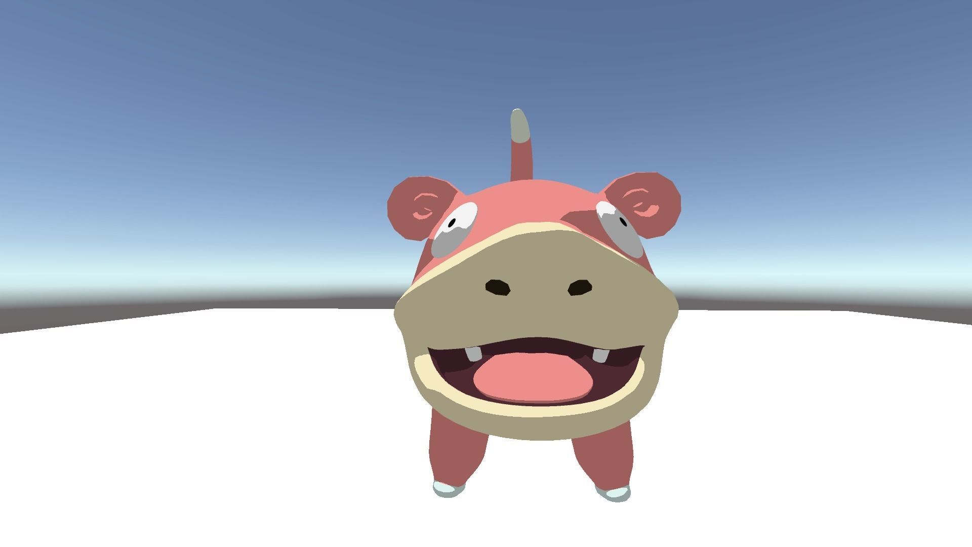 Slowpoke 3D Model hippopotamus 3D model_2