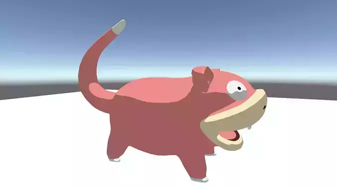 Slowpoke 3D Model hippopotamus 3D model