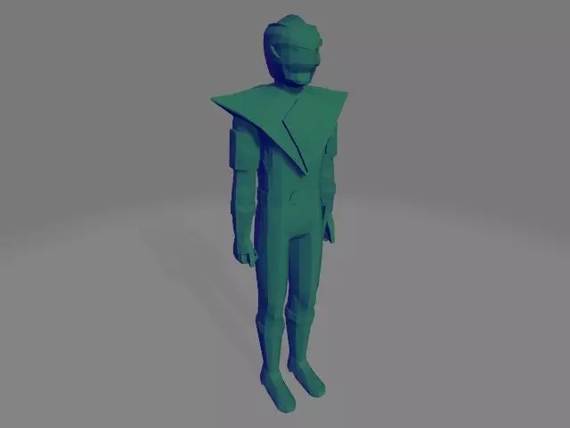 Power Ranger green Low Poly 3D print model_0