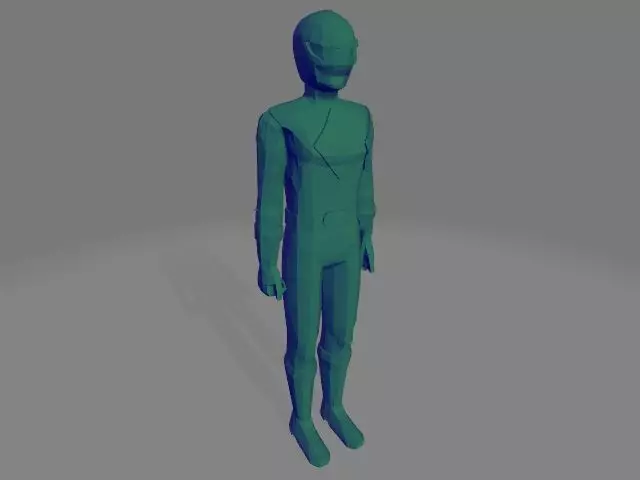 Power Ranger red Low Poly 3D print model_0