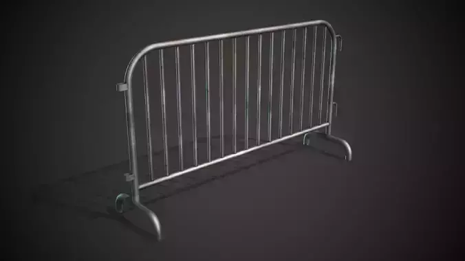 Road Steel Barricade Low-poly 3D model