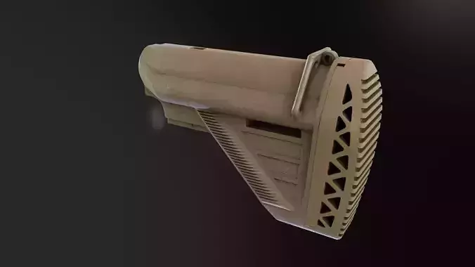 HK416 Factory German E2 Rear Stock Low-poly 3D model
