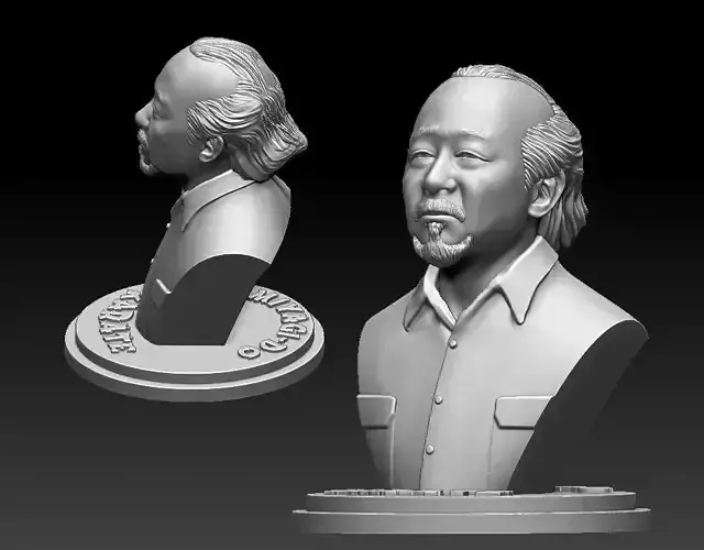 Mr Miyagi -Pat Morita -Printable 3D print model Bust 3D print model