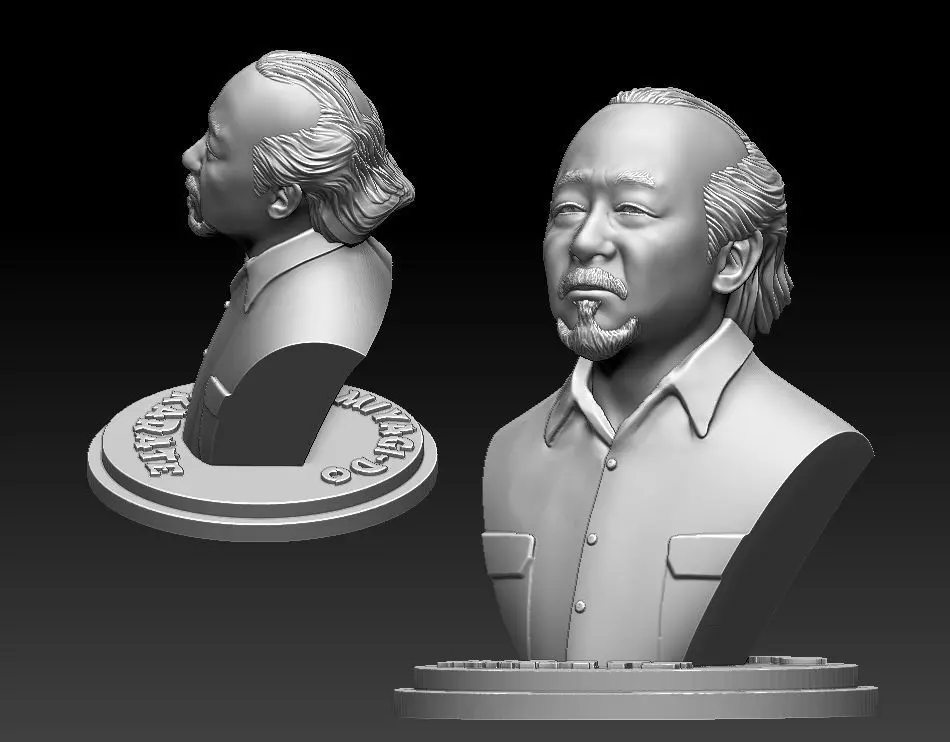 Mr Miyagi -Pat Morita -Printable 3D print model Bust 3D print model_0