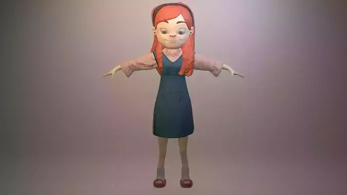 smallgirl cartoon girl with hair