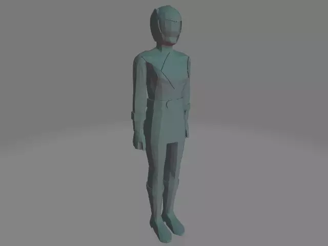 Power Ranger yellow Low Poly 3D print model_0