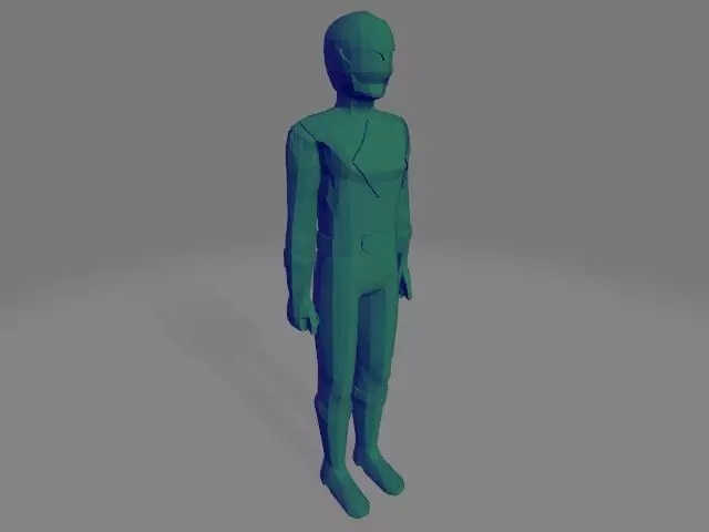 Power Ranger blue Low Poly 3D print model_0