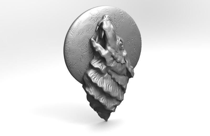 Wolf pendant 3D print model_6