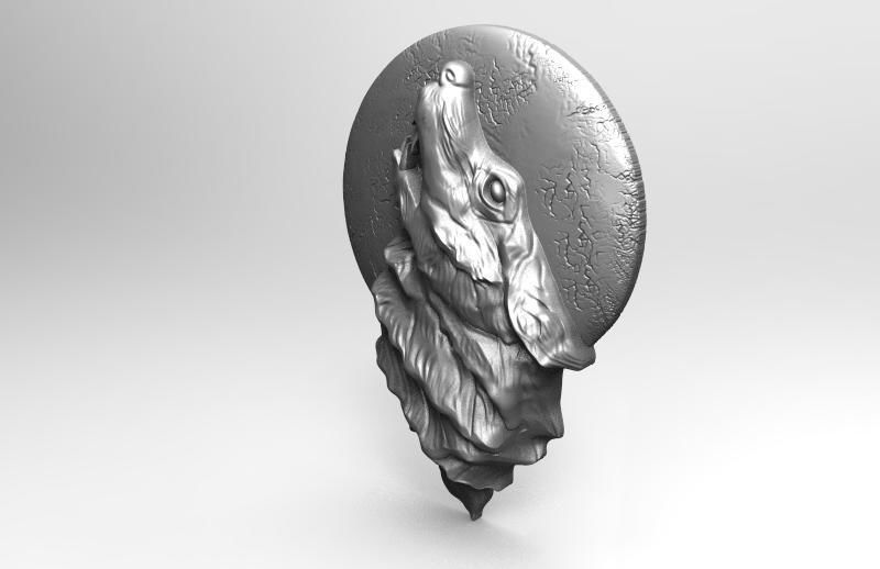Wolf pendant 3D print model_7