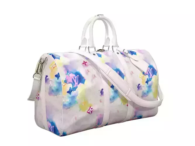 Louis Vuitton Bag Keepall Bandouliere 45 Watercolor Multico Low-poly 3D model