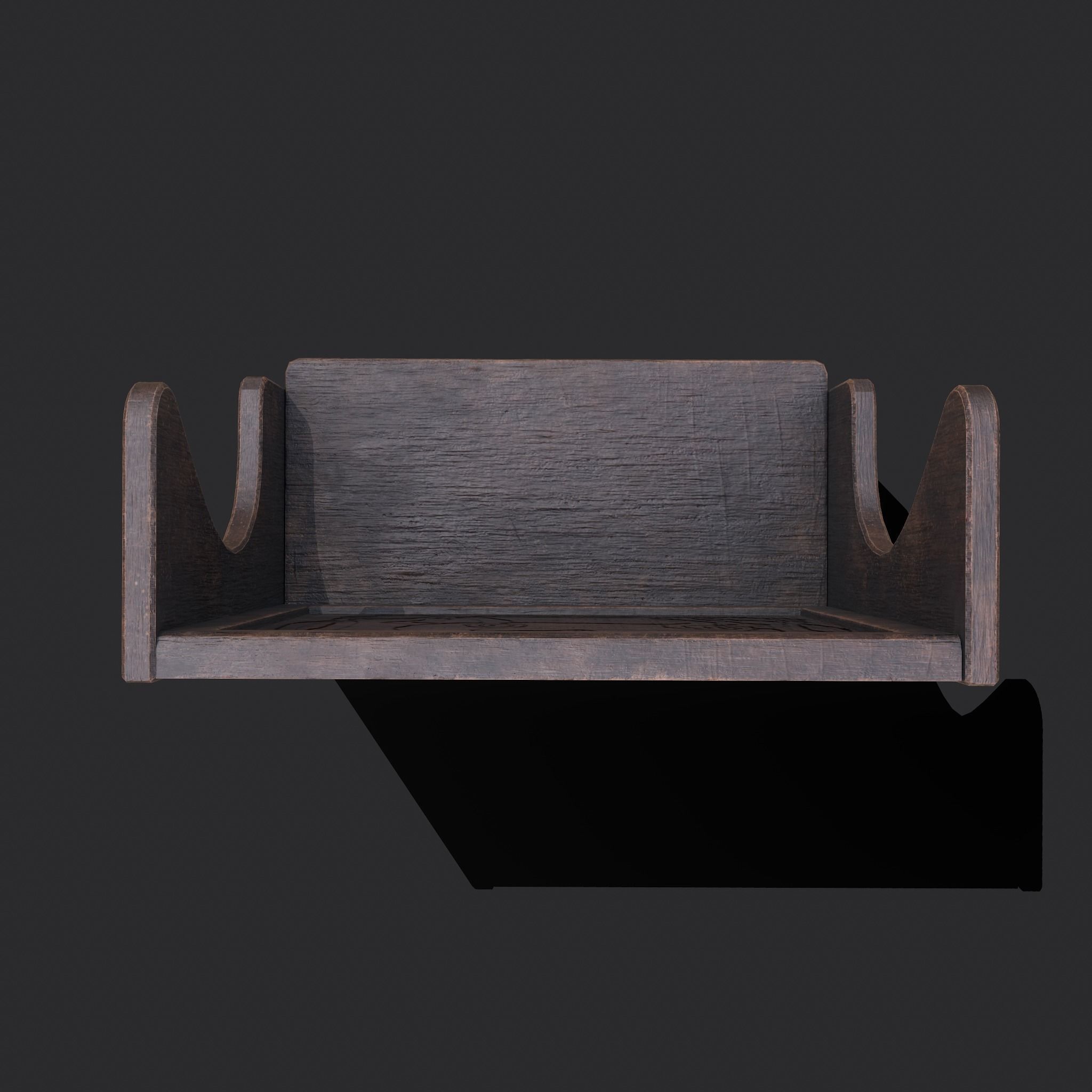 Medieval Elegant Deer Designed Bench Low-poly 3D model_13