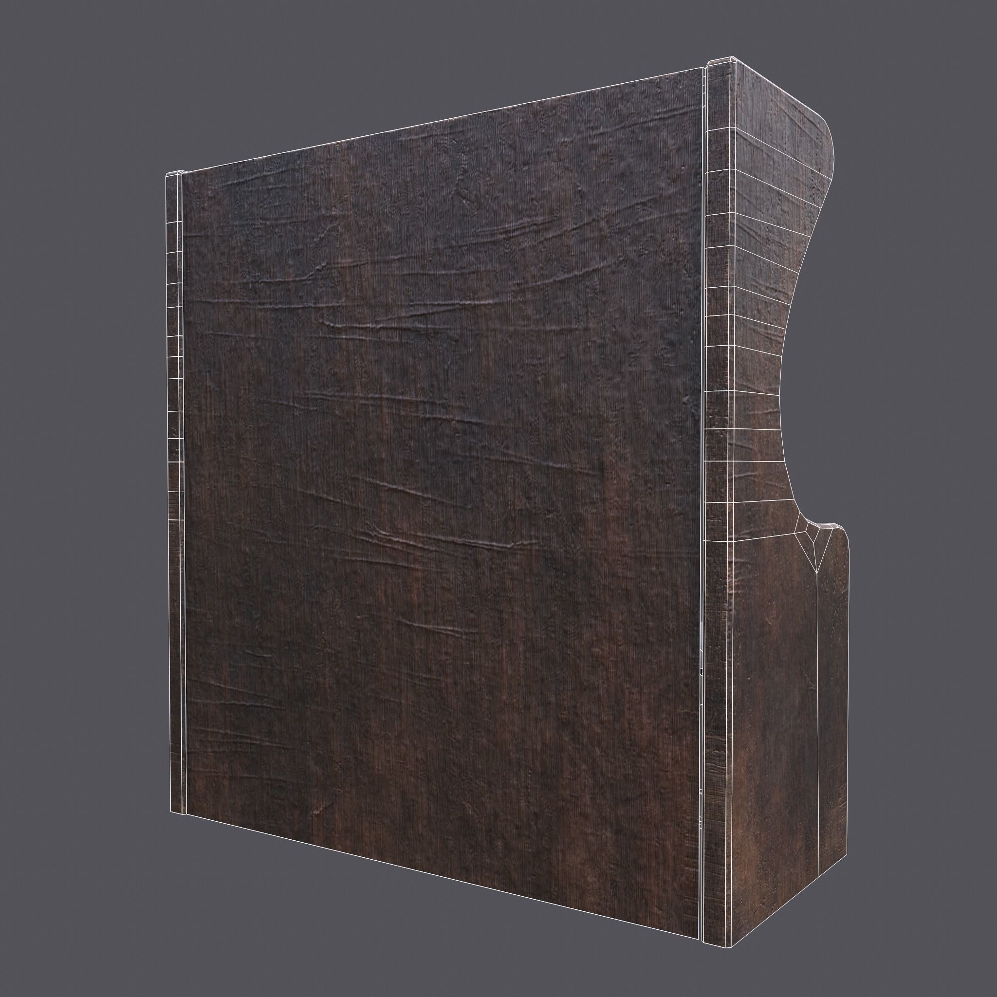 Medieval Elegant Deer Designed Bench Low-poly 3D model_27