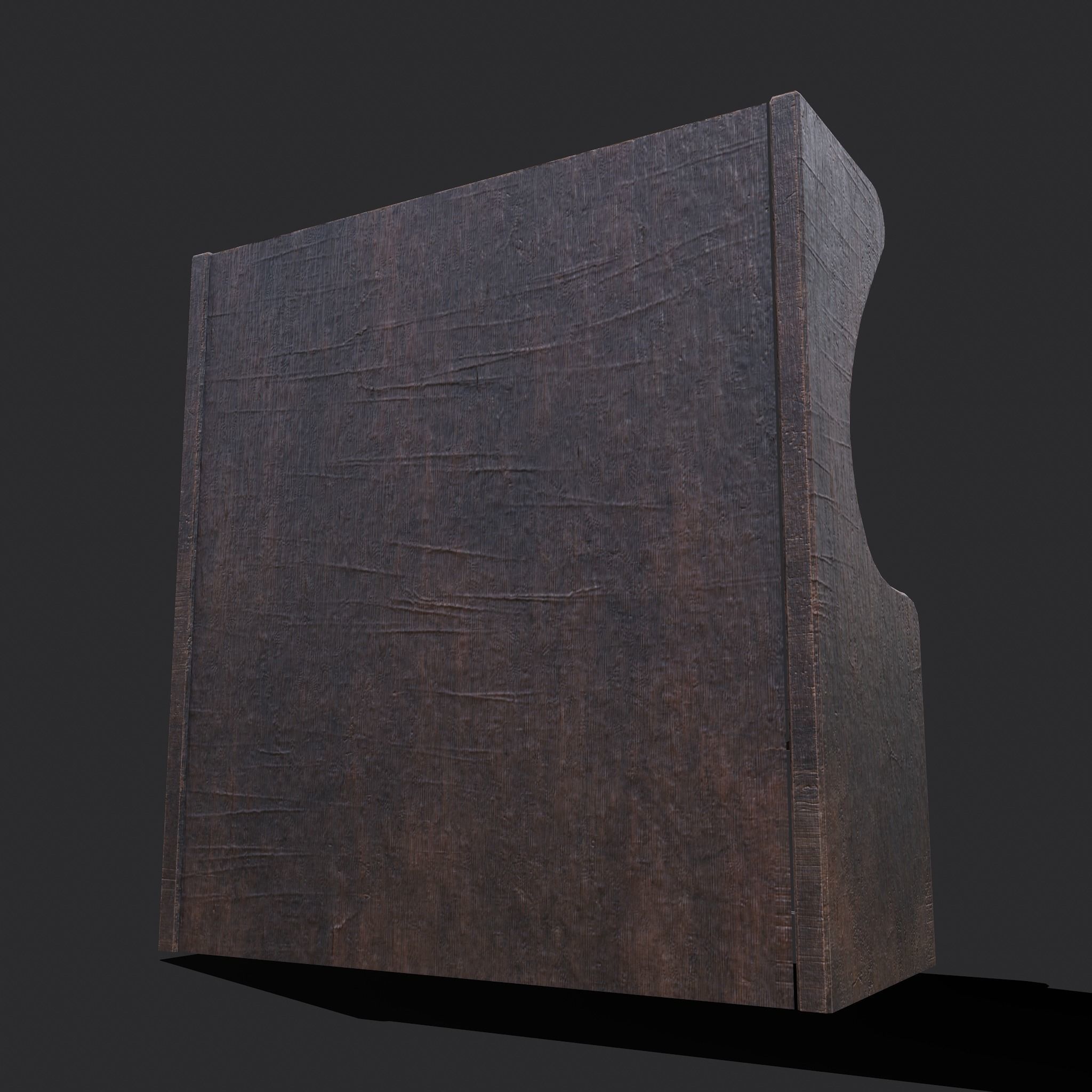 Medieval Elegant Deer Designed Bench Low-poly 3D model_8