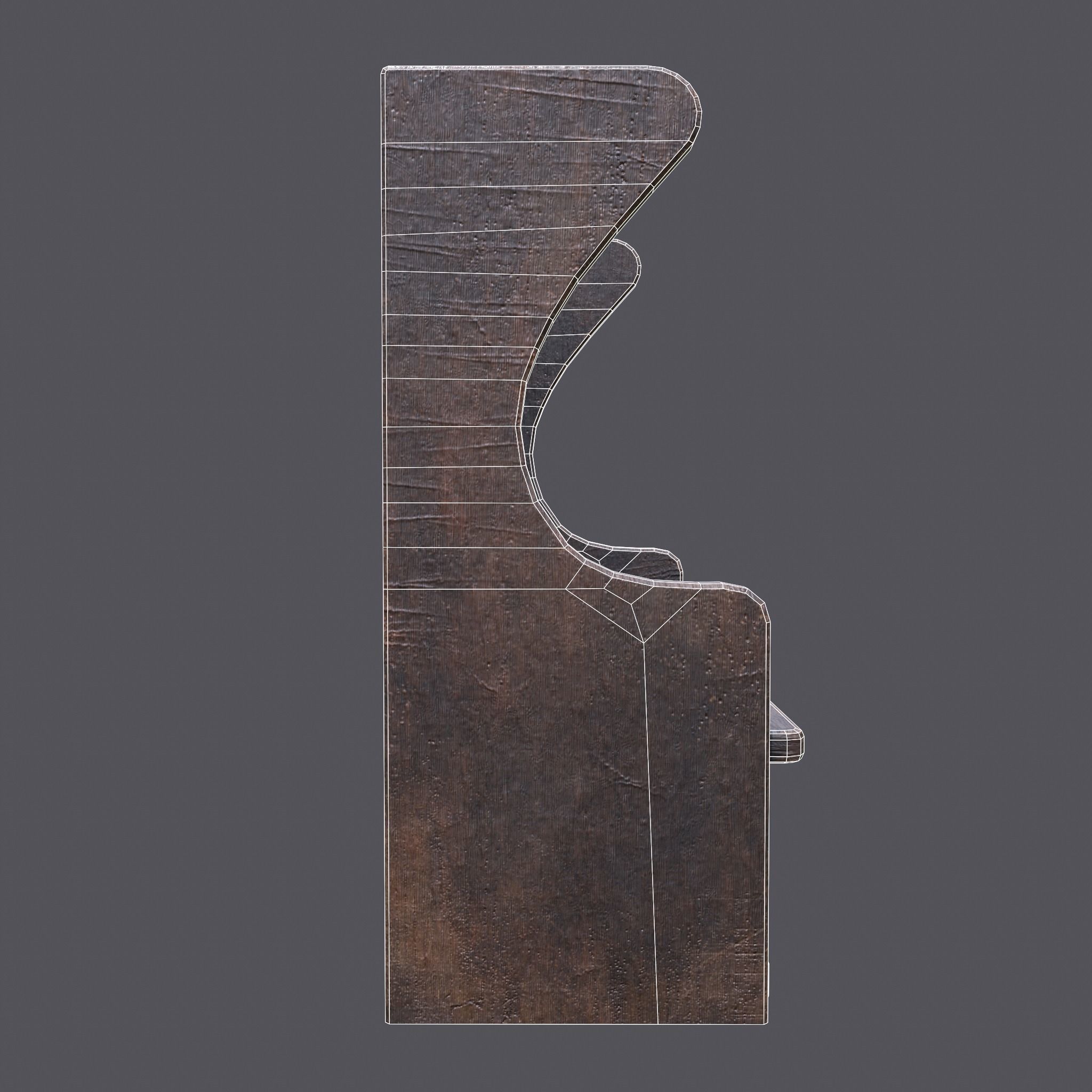 Medieval Elegant Deer Designed Bench Low-poly 3D model_26